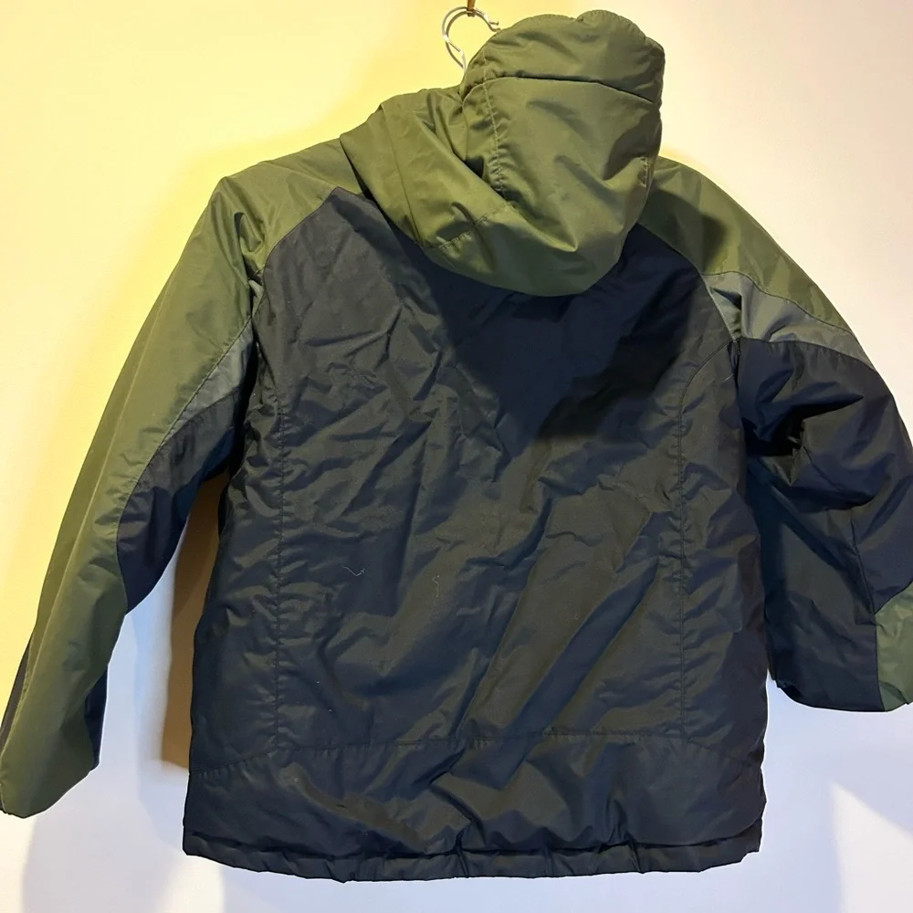Columbia Youth 14/16 Green & Black Winter Jacket Hood‎ Full Zip Pockets